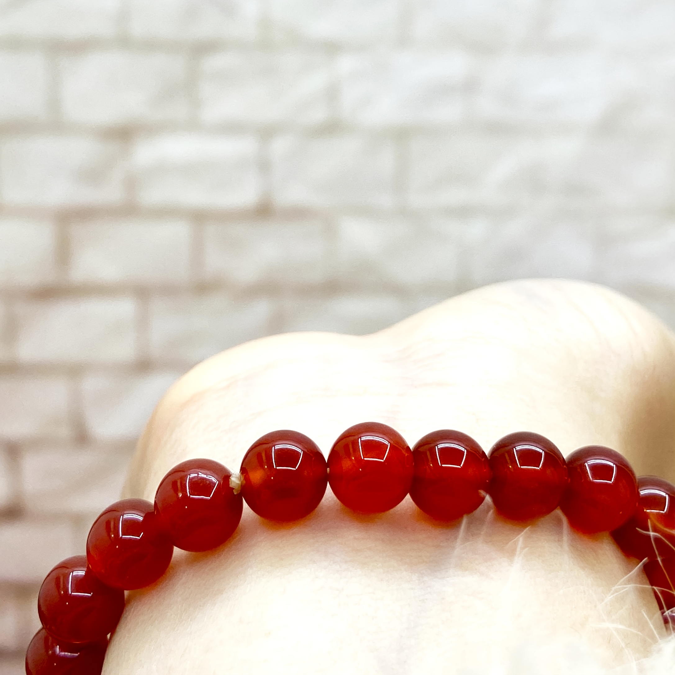 8mm Red Agate Bracelet, Wealth Enhancing Natural Agate Beads